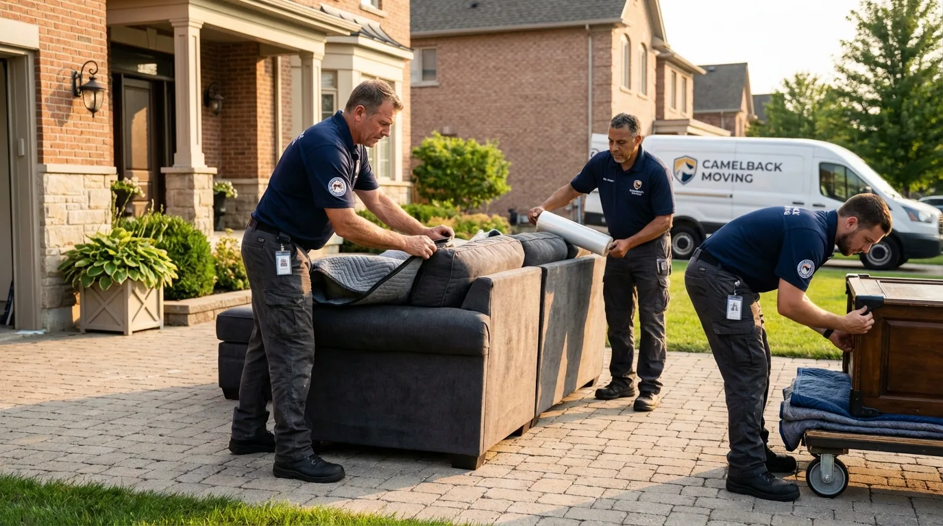 Large estate moving crew wrapping furniture in Sweetwater, TX