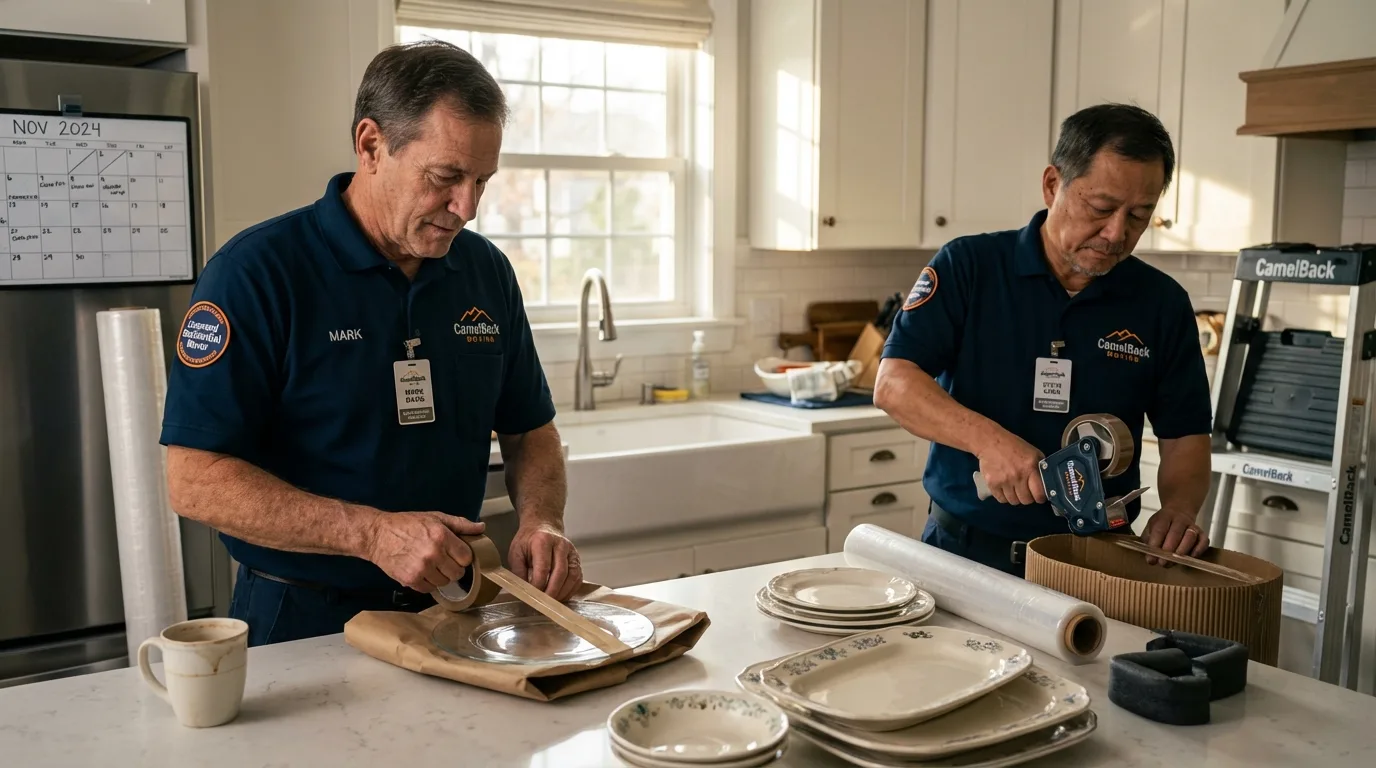 Professional crew packing kitchen dishware in Sweetwater, TX